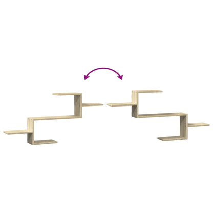 vidaXL Wall Shelf Sonoma Oak 104x15x49 cm Engineered Wood