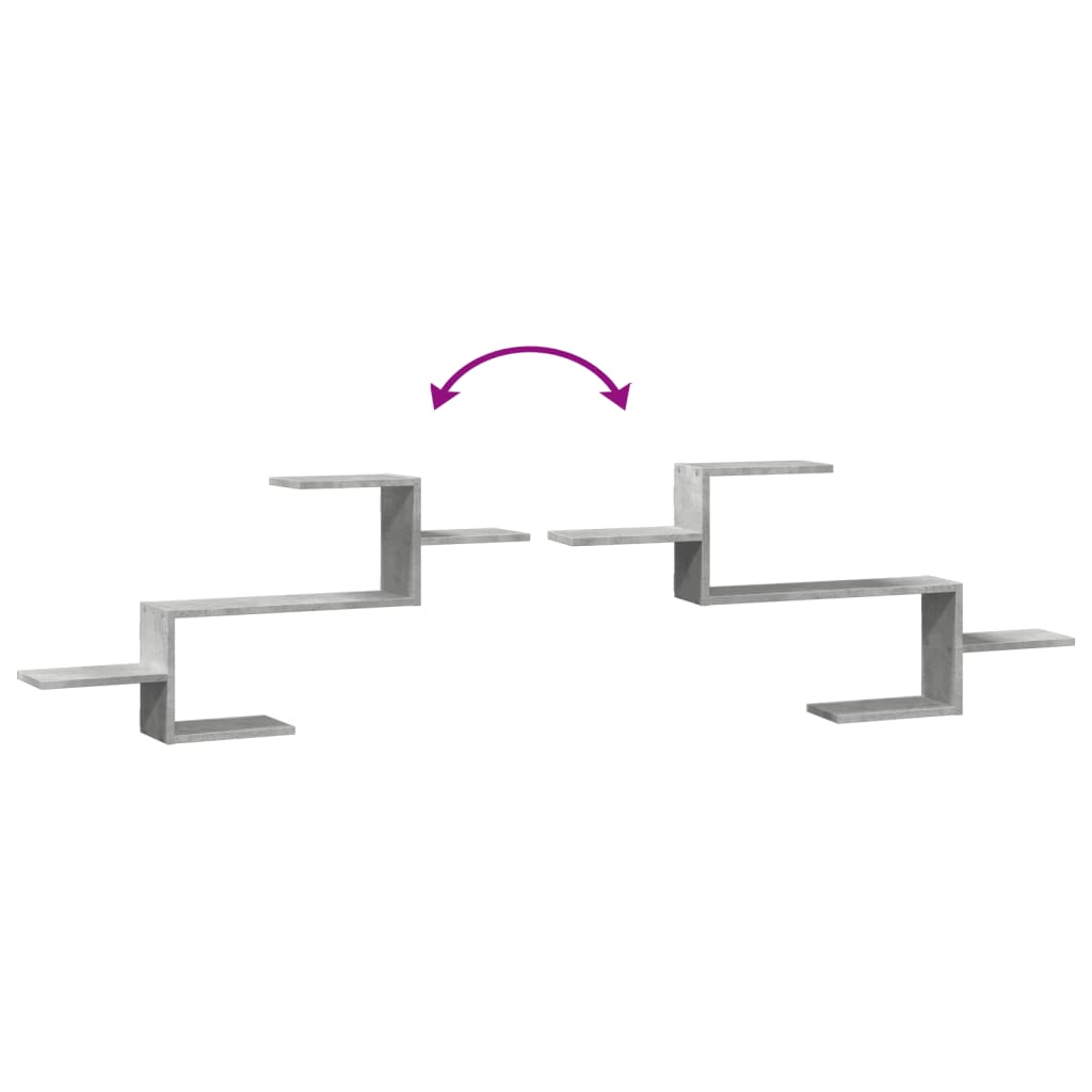 vidaXL Wall Shelf Concrete Grey 104x15x49 cm Engineered Wood
