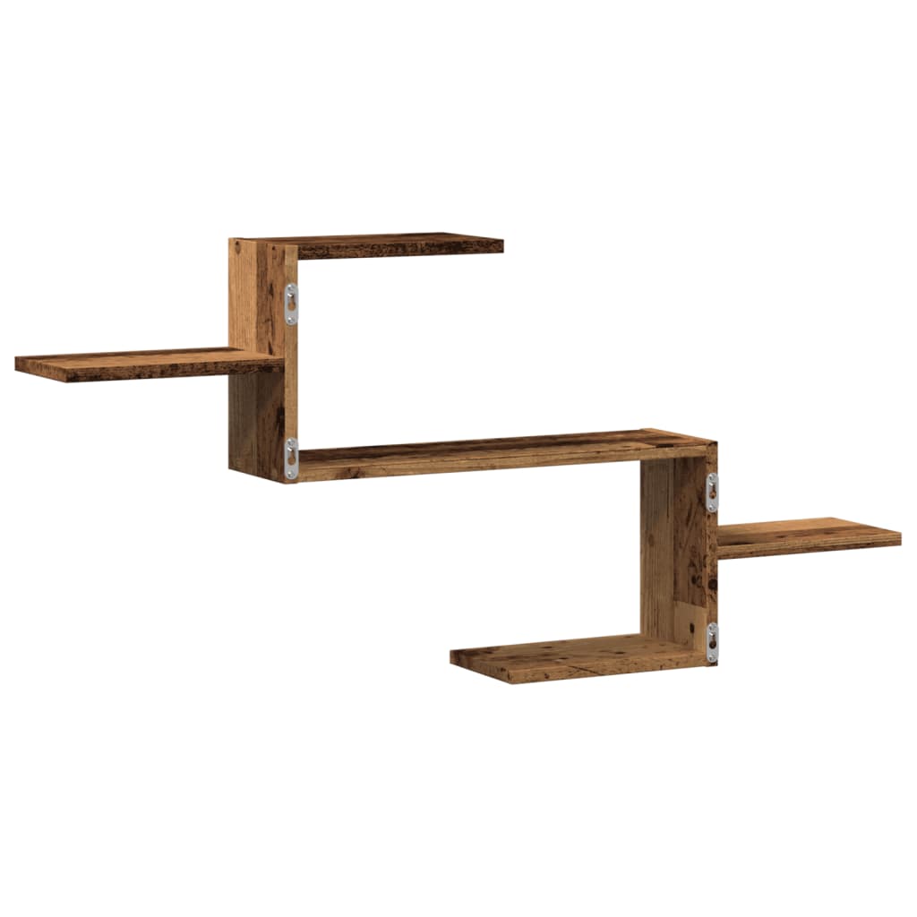 vidaXL Wall Shelf Old Wood 104x15x49 cm Engineered Wood