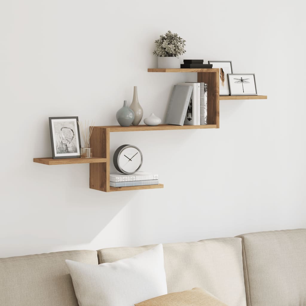 vidaXL Wall Shelf Artisian Oak 104x15x49 cm Engineered Wood