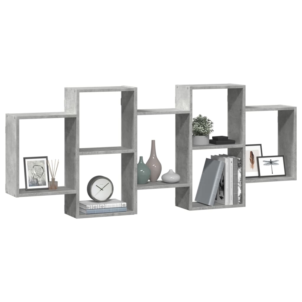 vidaXL Wall Shelf Concrete Grey 159x18x65 cm Engineered Wood