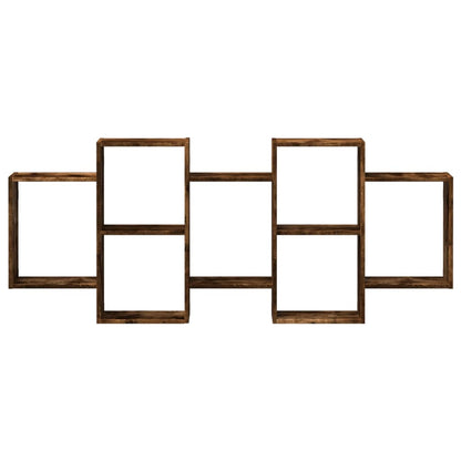 vidaXL Wall Shelf Smoked Oak 159x18x65 cm Engineered Wood