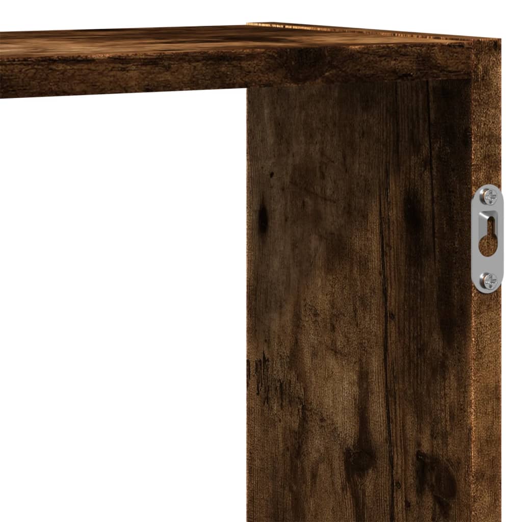 vidaXL Wall Shelf Smoked Oak 159x18x65 cm Engineered Wood
