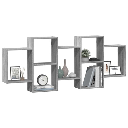 vidaXL Wall Shelf Grey Sonoma 159x18x65 cm Engineered Wood