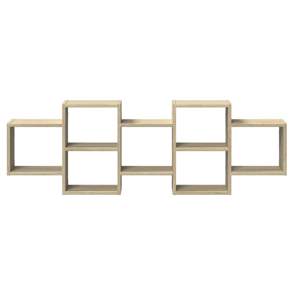 vidaXL Wall Shelf Sonoma Oak 129x18x42 cm Engineered Wood