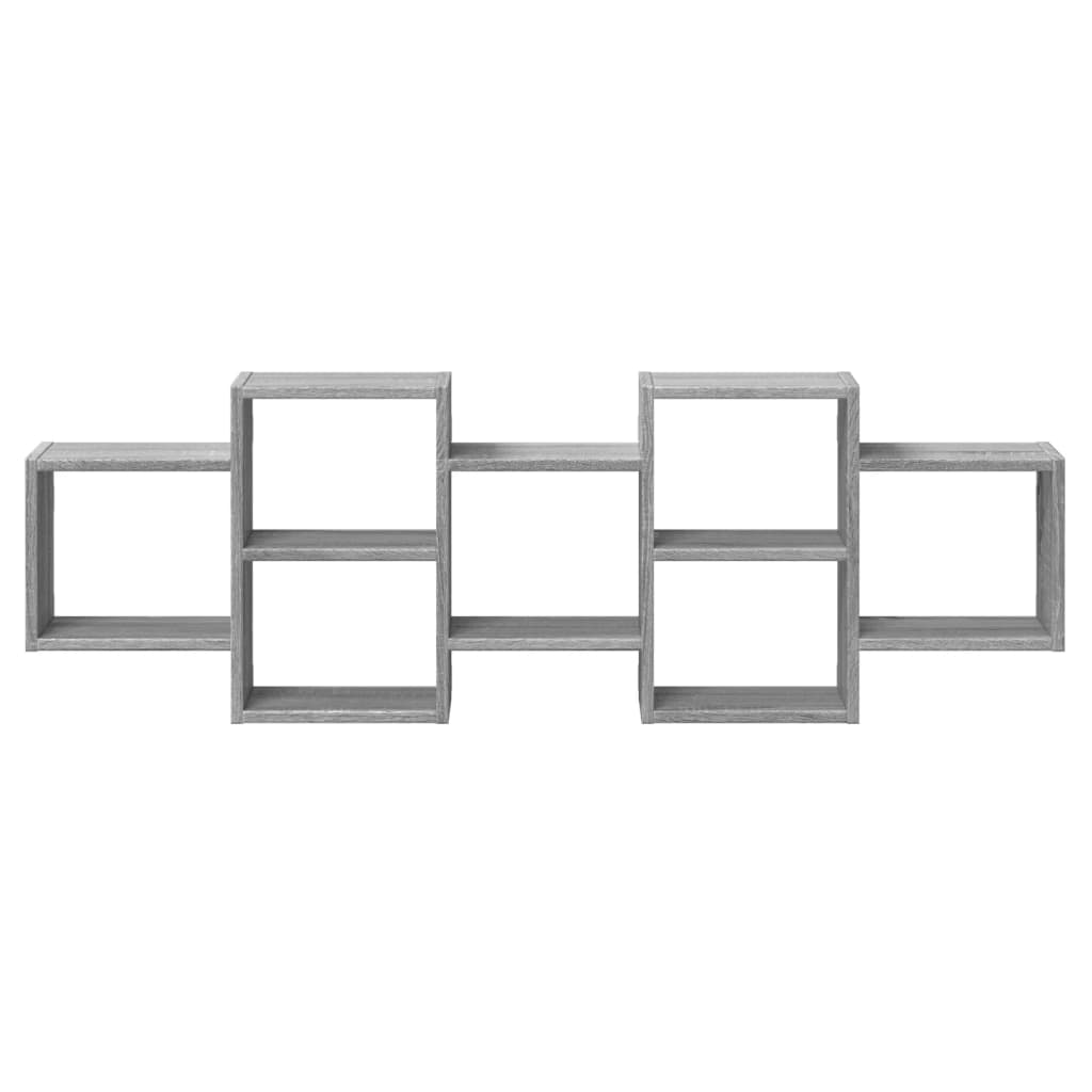 vidaXL Wall Shelf Grey Sonoma 129x18x42 cm Engineered Wood