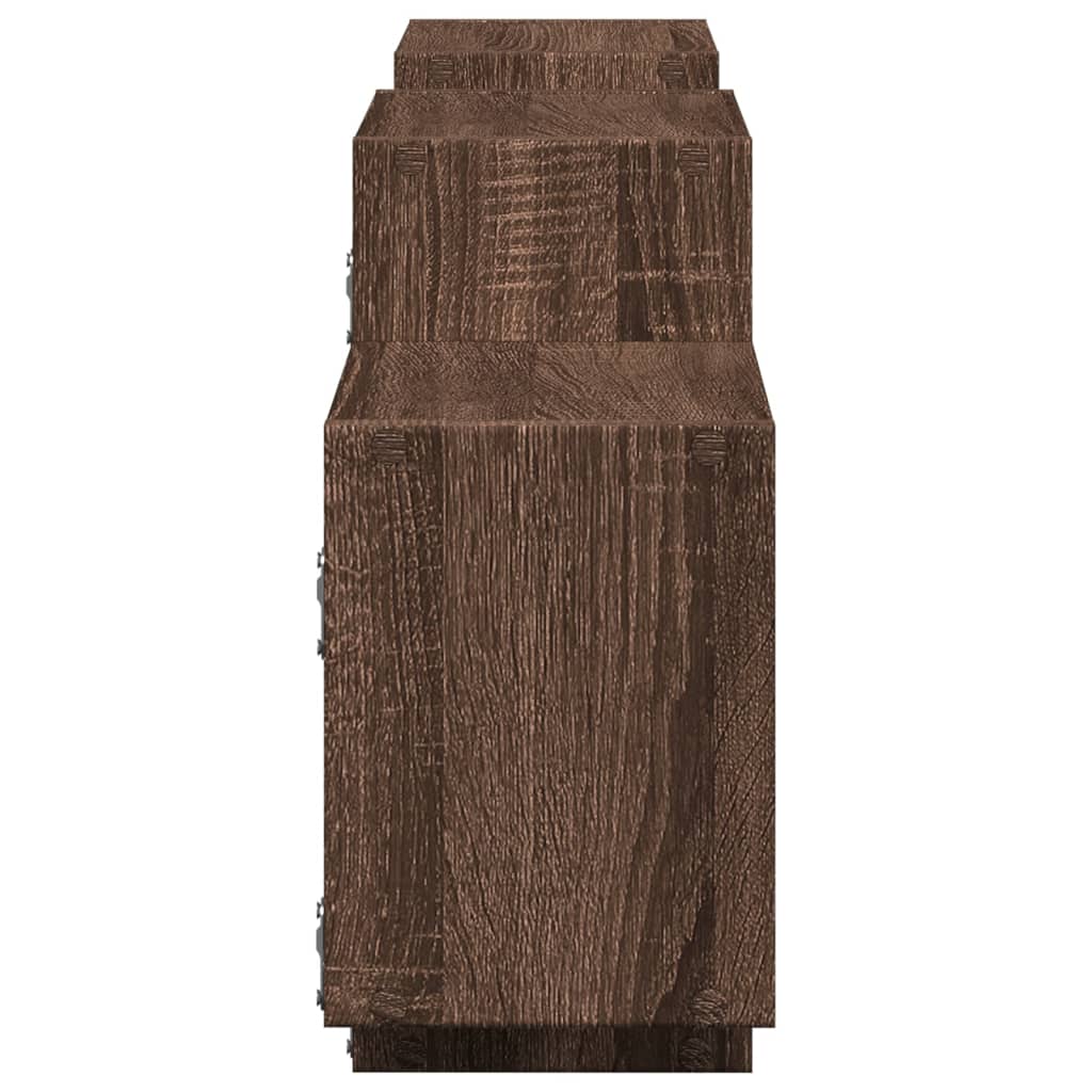 vidaXL Wall Shelf Brown Oak 129x18x42 cm Engineered Wood