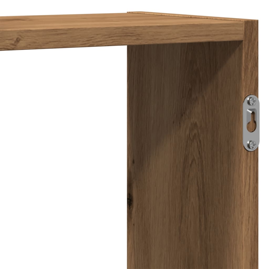 vidaXL Wall Shelf Artisian Oak 129x18x42 cm Engineered Wood