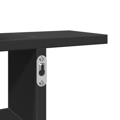vidaXL Wall Shelves 2 pcs Black 38x12x38 cm Engineered Wood