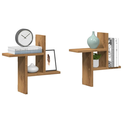 vidaXL Wall Shelves 2 pcs Artisian Oak 38x12x38 cm Engineered Wood