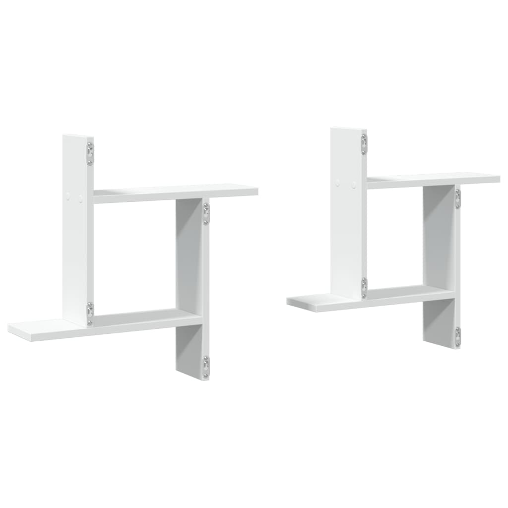 vidaXL Wall Shelves 2 pcs White 50x12x50 cm Engineered Wood
