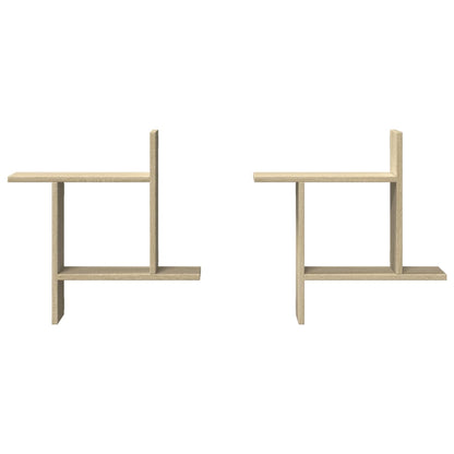 vidaXL Wall Shelves 2 pcs Sonoma Oak 50x12x50 cm Engineered Wood