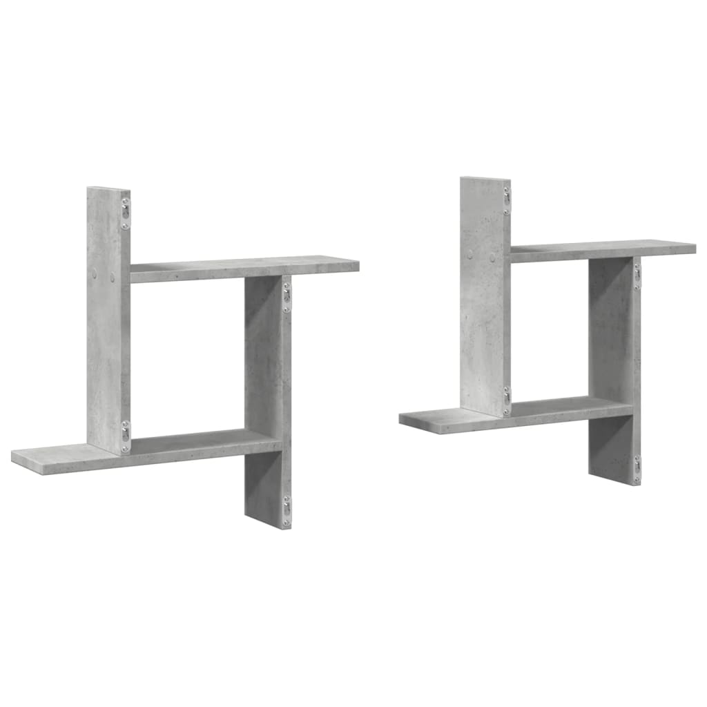 vidaXL Wall Shelves 2 pcs Concrete Grey 50x12x50 cm Engineered Wood