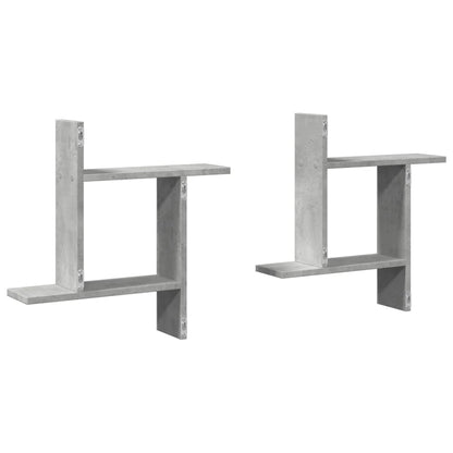vidaXL Wall Shelves 2 pcs Concrete Grey 50x12x50 cm Engineered Wood