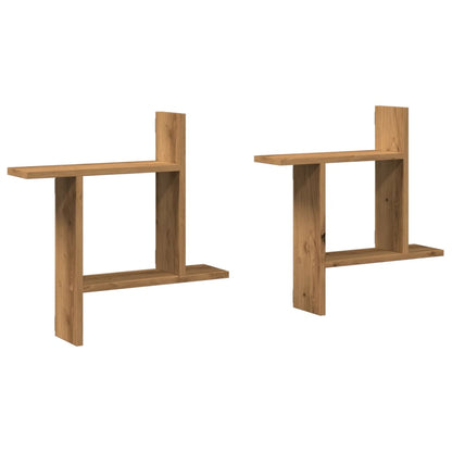 vidaXL Wall Shelves 2 pcs Artisian Oak 50x12x50 cm Engineered Wood