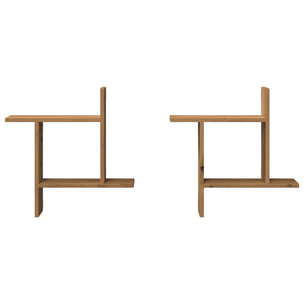 vidaXL Wall Shelves 2 pcs Artisian Oak 50x12x50 cm Engineered Wood