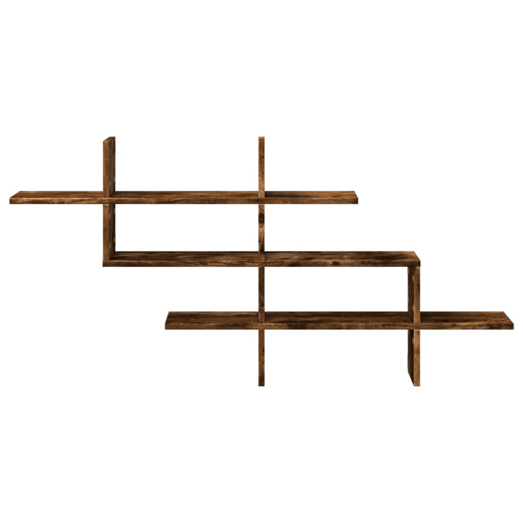 vidaXL Wall Shelf Smoked Oak 124.5x18x60.5 cm Engineered Wood
