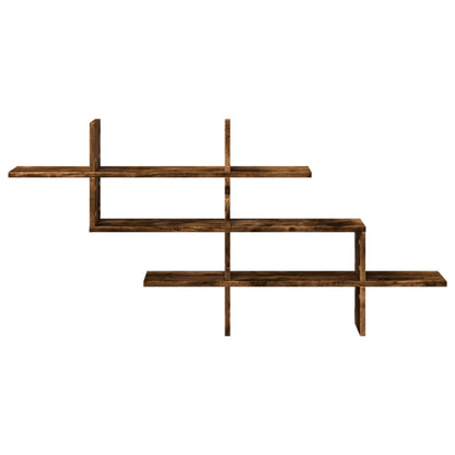 vidaXL Wall Shelf Smoked Oak 124.5x18x60.5 cm Engineered Wood