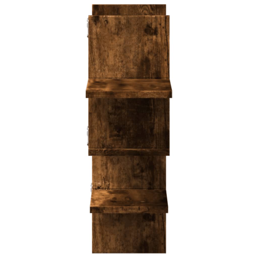 vidaXL Wall Shelf Smoked Oak 124.5x18x60.5 cm Engineered Wood