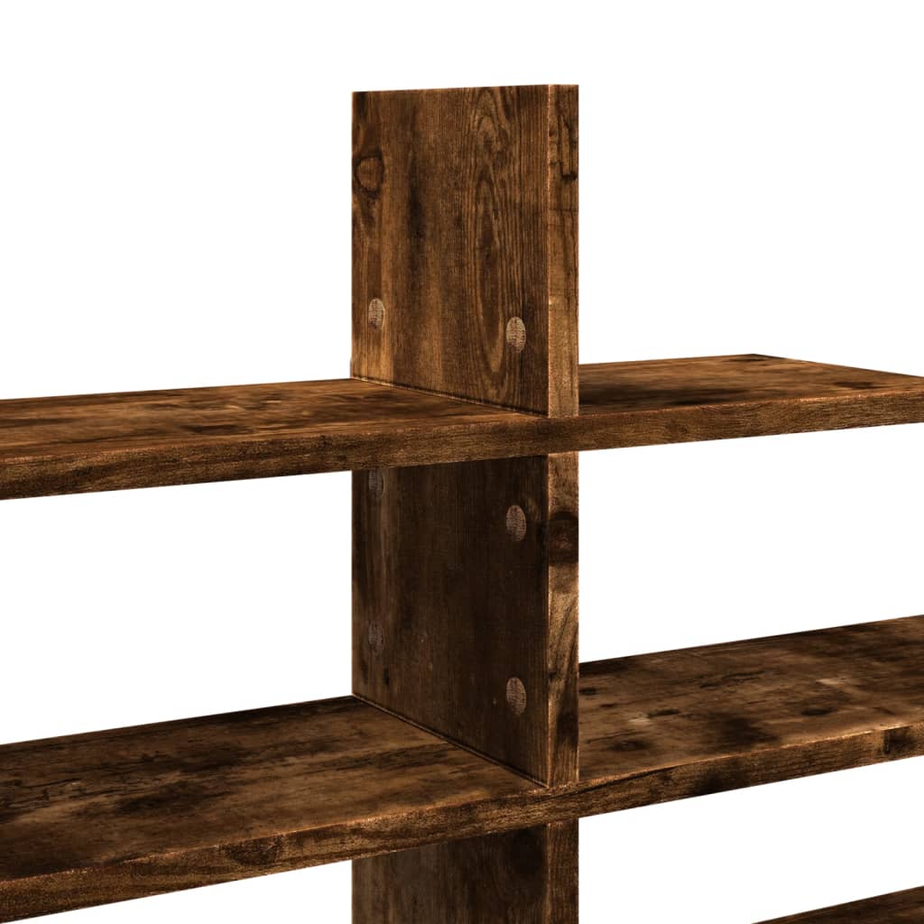 vidaXL Wall Shelf Smoked Oak 124.5x18x60.5 cm Engineered Wood