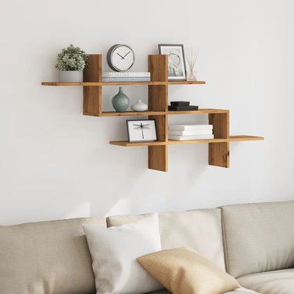 vidaXL Wall Shelf Artisian Oak 124.5x18x60.5 cm Engineered Wood