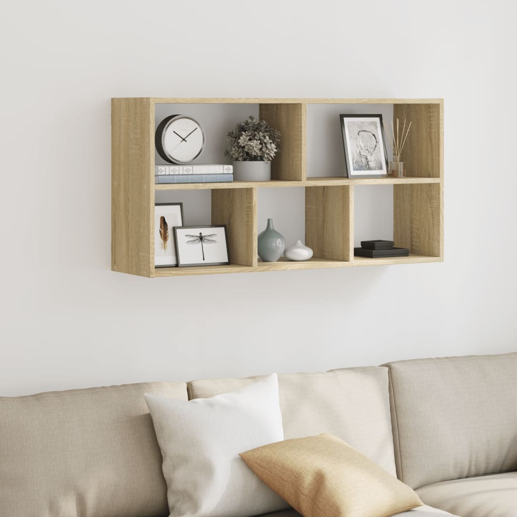 vidaXL Wall Shelf Sonoma Oak 100x25x50 cm Engineered Wood