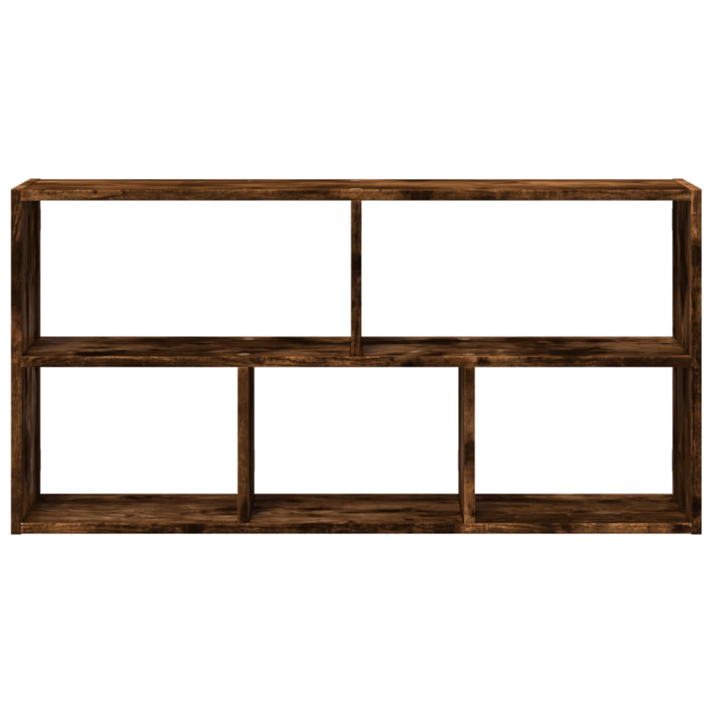 vidaXL Wall Shelf Smoked Oak 100x25x50 cm Engineered Wood