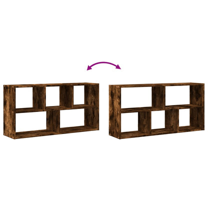 vidaXL Wall Shelf Smoked Oak 100x25x50 cm Engineered Wood