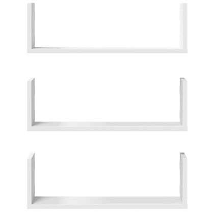 vidaXL Wall Shelves 3 pcs White 58x18x18 cm Engineered Wood