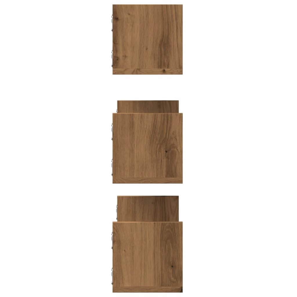 vidaXL Wall Shelves 3 pcs Artisian Oak 58x18x18 cm Engineered Wood