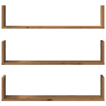 vidaXL Wall Shelves 3 pcs Artisian Oak 80x18x18 cm Engineered Wood