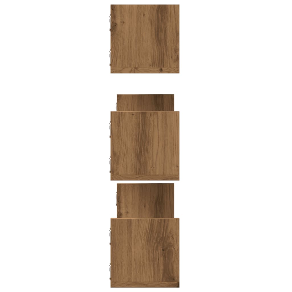 vidaXL Wall Shelves 3 pcs Artisian Oak 80x18x18 cm Engineered Wood