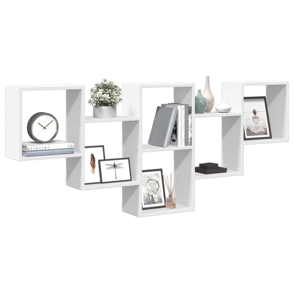 vidaXL Wall Shelf White 159x18x66 cm Engineered Wood