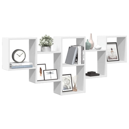 vidaXL Wall Shelf White 159x18x66 cm Engineered Wood