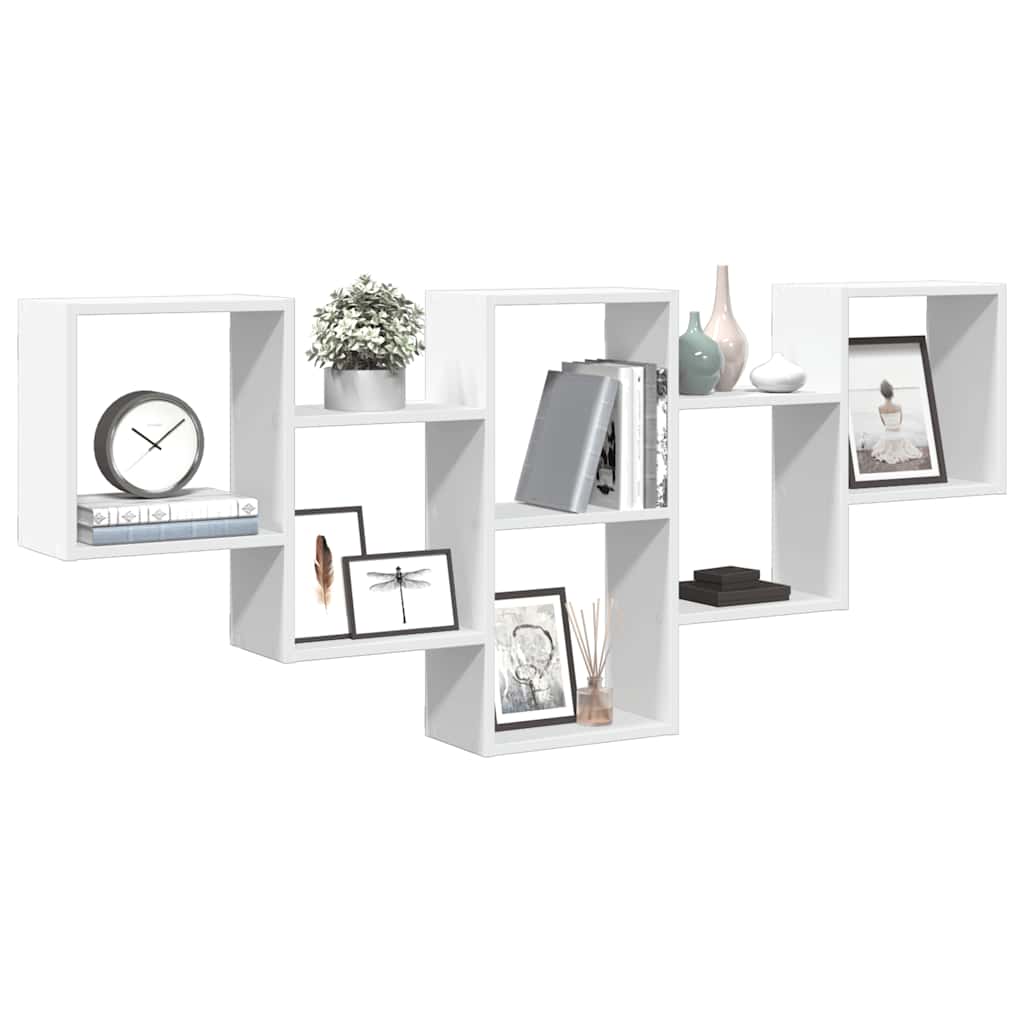 vidaXL Wall Shelf White 159x18x66 cm Engineered Wood