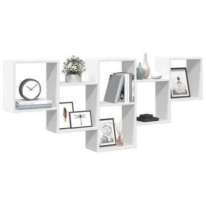 vidaXL Wall Shelf White 159x18x66 cm Engineered Wood