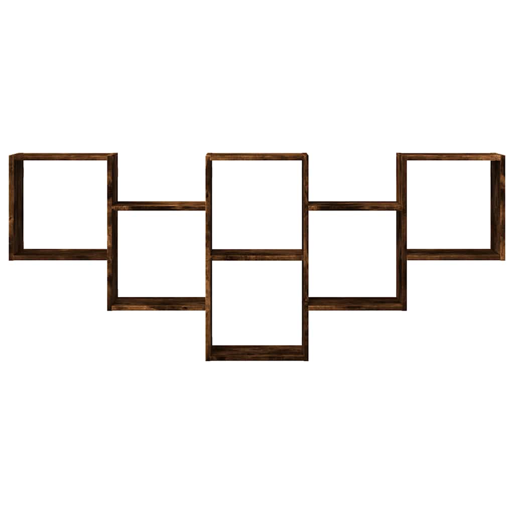 vidaXL Wall Shelf Smoked Oak 159x18x66 cm Engineered Wood