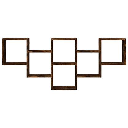vidaXL Wall Shelf Smoked Oak 159x18x66 cm Engineered Wood