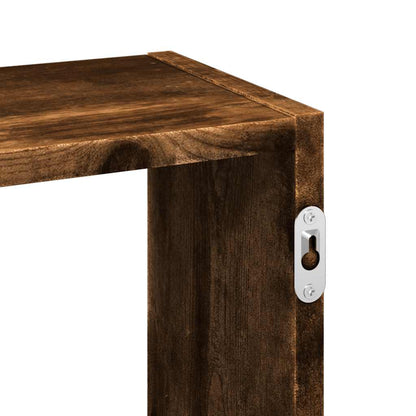 vidaXL Wall Shelf Smoked Oak 159x18x66 cm Engineered Wood