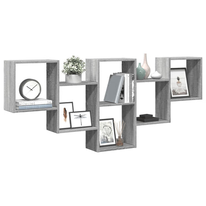 vidaXL Wall Shelf Grey Sonoma 159x18x66 cm Engineered Wood