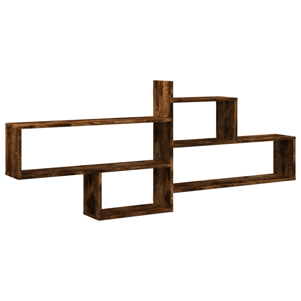 vidaXL Wall Shelf Smoked Oak 167.5x18x68 cm Engineered Wood