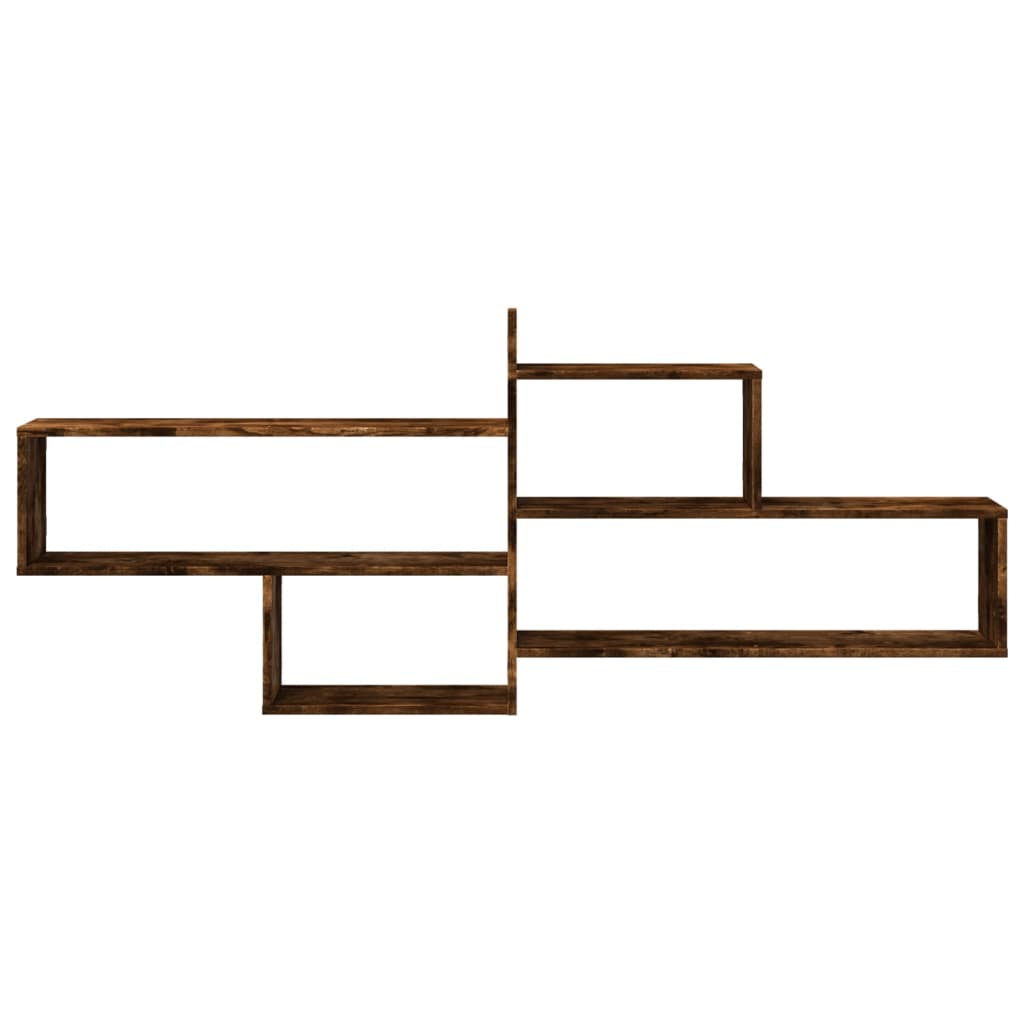 vidaXL Wall Shelf Smoked Oak 167.5x18x68 cm Engineered Wood