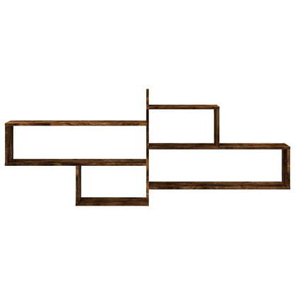 vidaXL Wall Shelf Smoked Oak 167.5x18x68 cm Engineered Wood