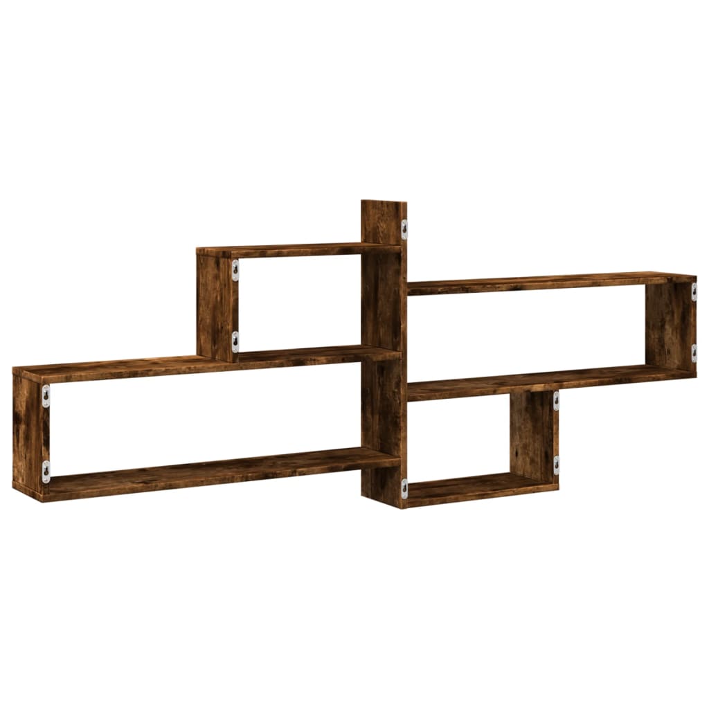 vidaXL Wall Shelf Smoked Oak 167.5x18x68 cm Engineered Wood