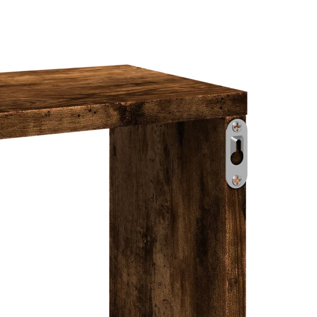 vidaXL Wall Shelf Smoked Oak 167.5x18x68 cm Engineered Wood