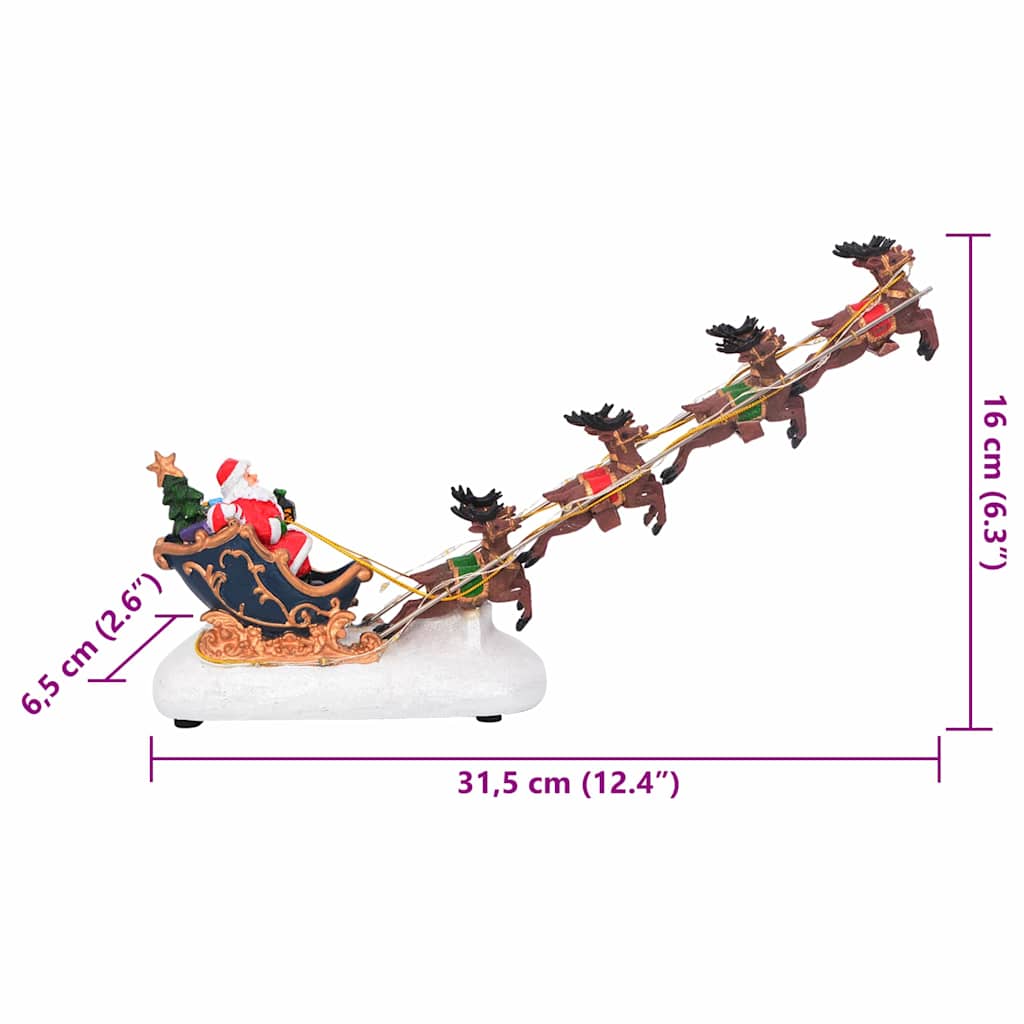vidaXL Christmas Tabletop 31.5 x 6.5 x 16 cm Resin Multicolour