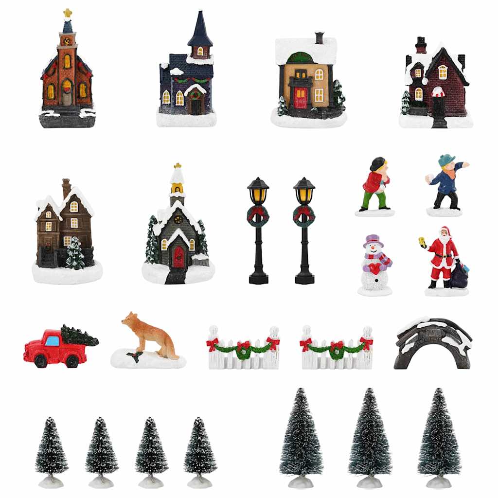 vidaXL Christmas Tabletop Decor Multicolour Resin, Plastic