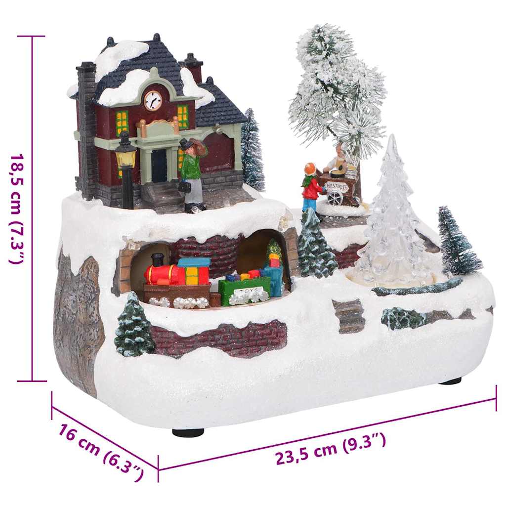 vidaXL Christmas Tabletop Multicolour 23.5 x 16 x 18.5 cm Resin