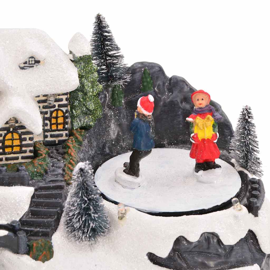 vidaXL Mini Christmas Village 16 x 11.5 x 13 cm Plastic Multicolour