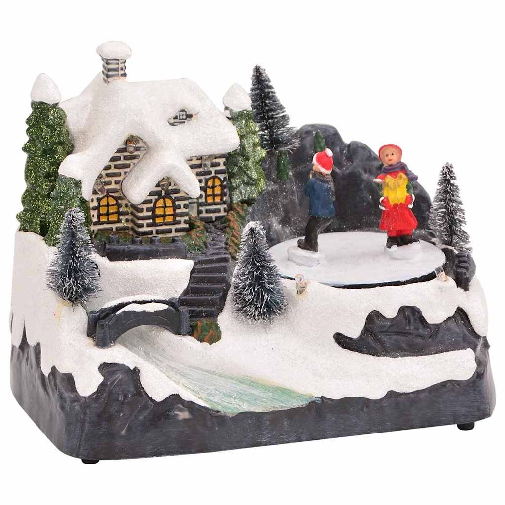 vidaXL Mini Christmas Village 16 x 11.5 x 13 cm Plastic Multicolour